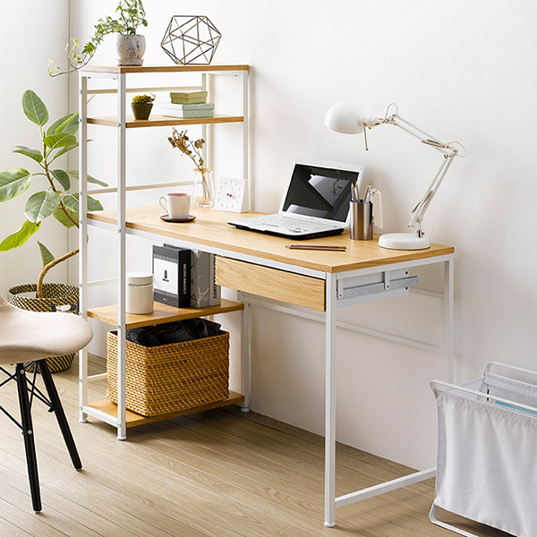 楽天市場】パソコンデスク 幅120cm ラック付 PCデスク 収納 デスク