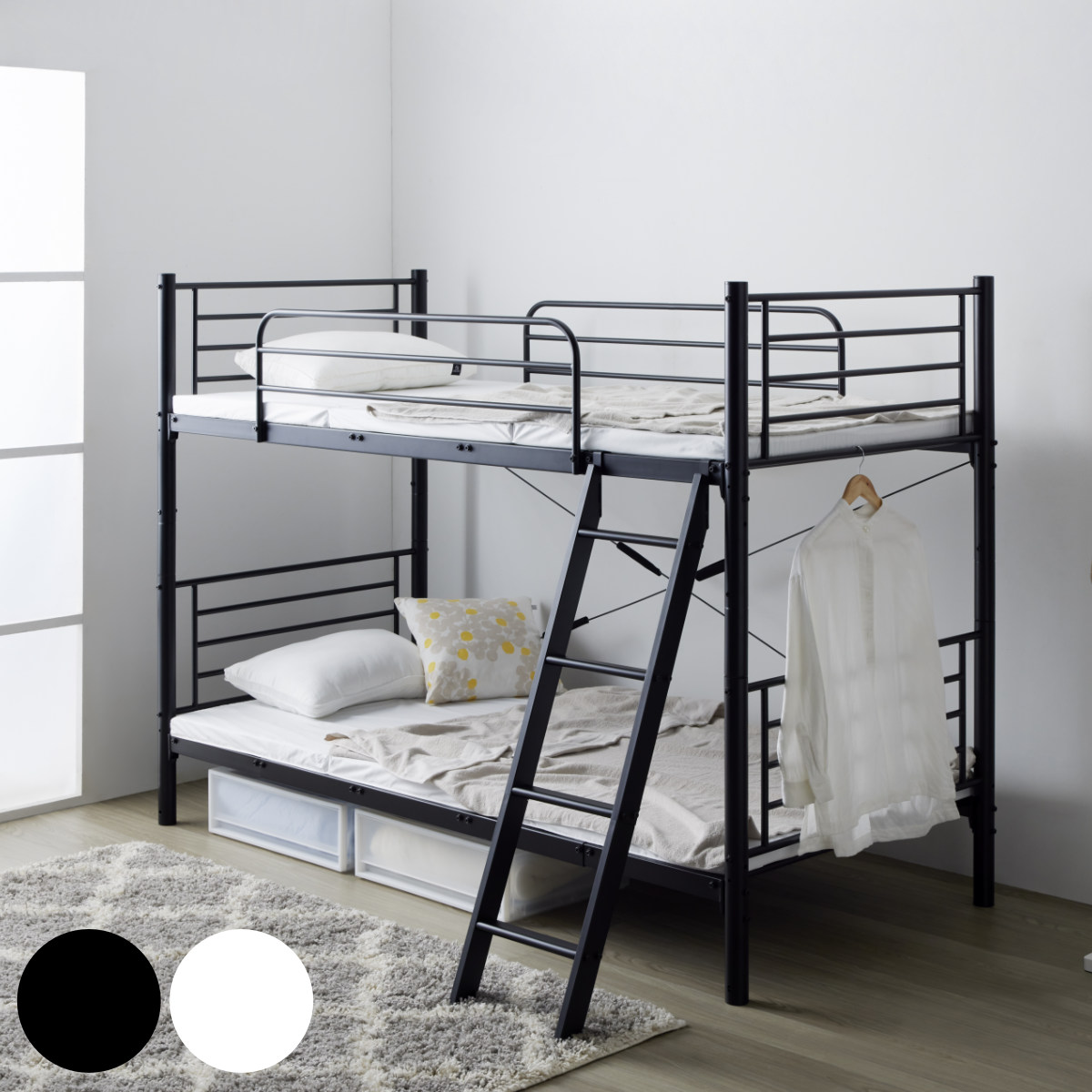 楽天市場】2段ベッド 耐荷重300kg 分離 横連結 シングル＆キング対応