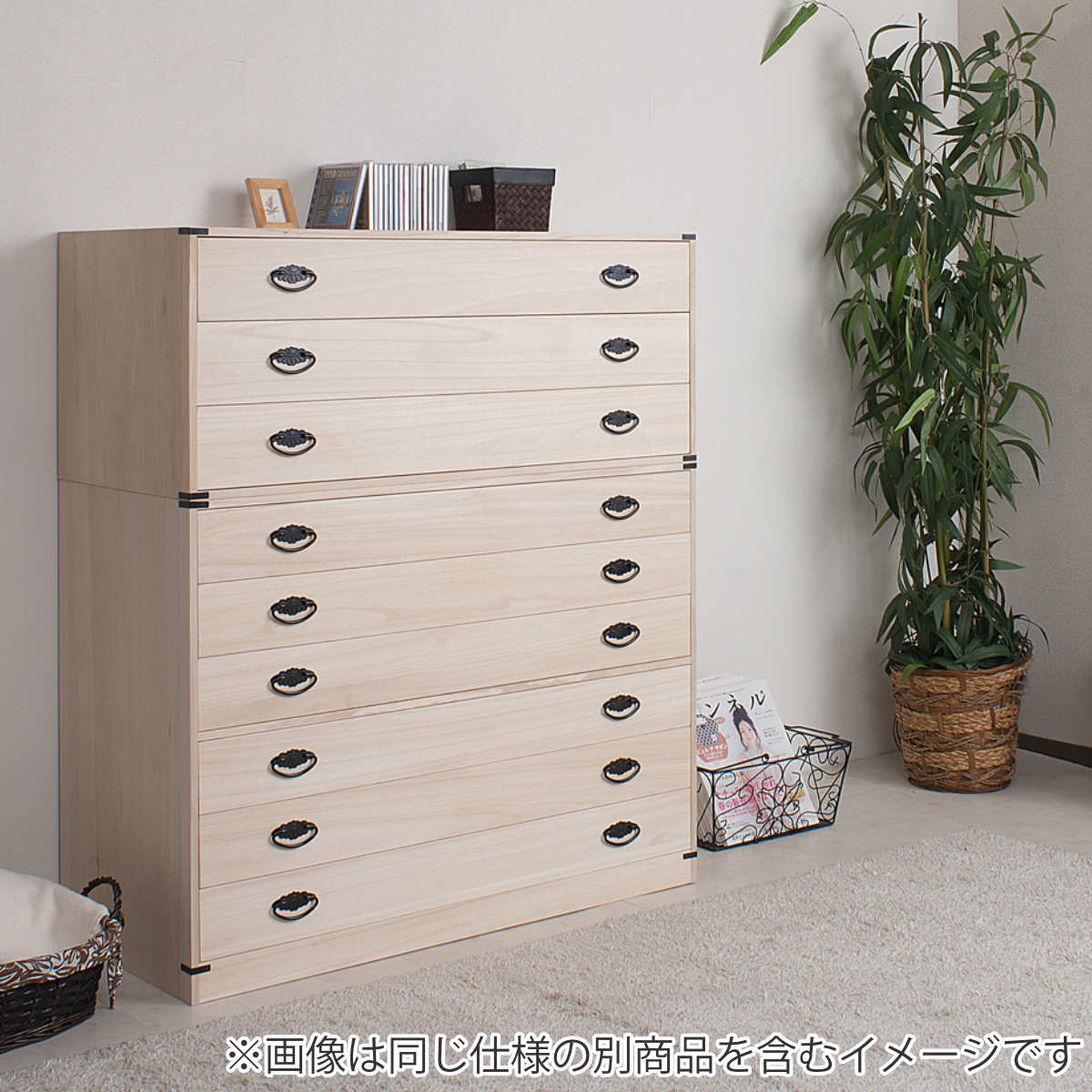 楽天市場】桐タンス 幅99.5cm 3段 上置き兼用 桐収納 衣装箱 引出し