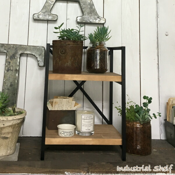 楽天市場】インダストリアル シェルフ 天然木 ウッド 棚 アンティーク