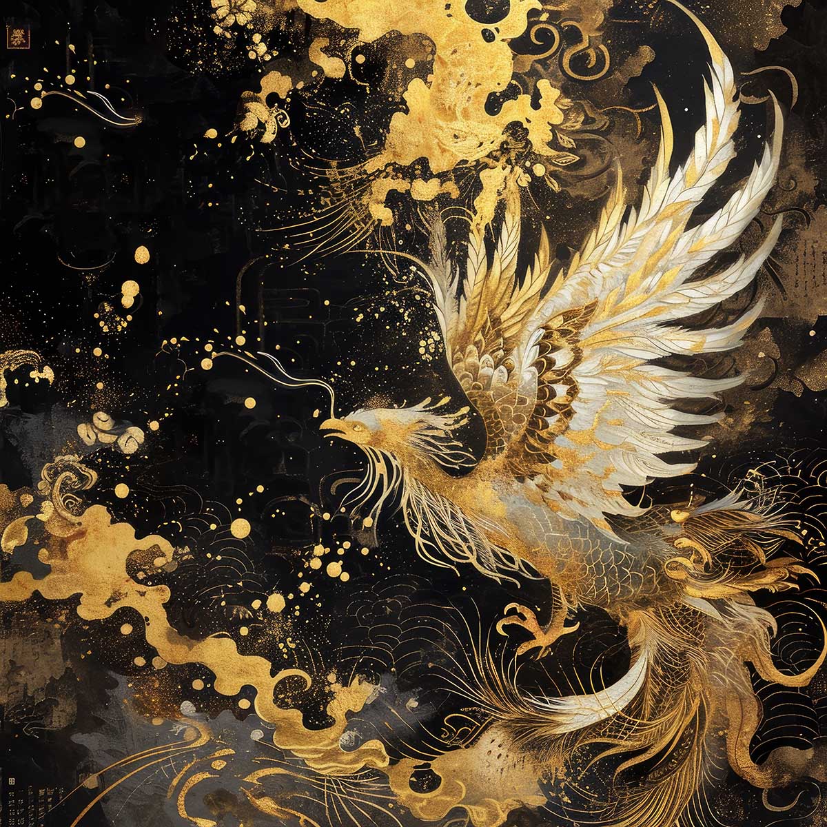 楽天市場】鳳凰 ほうおう フェニックス 開運 正方形ポスター 豪華 絵画