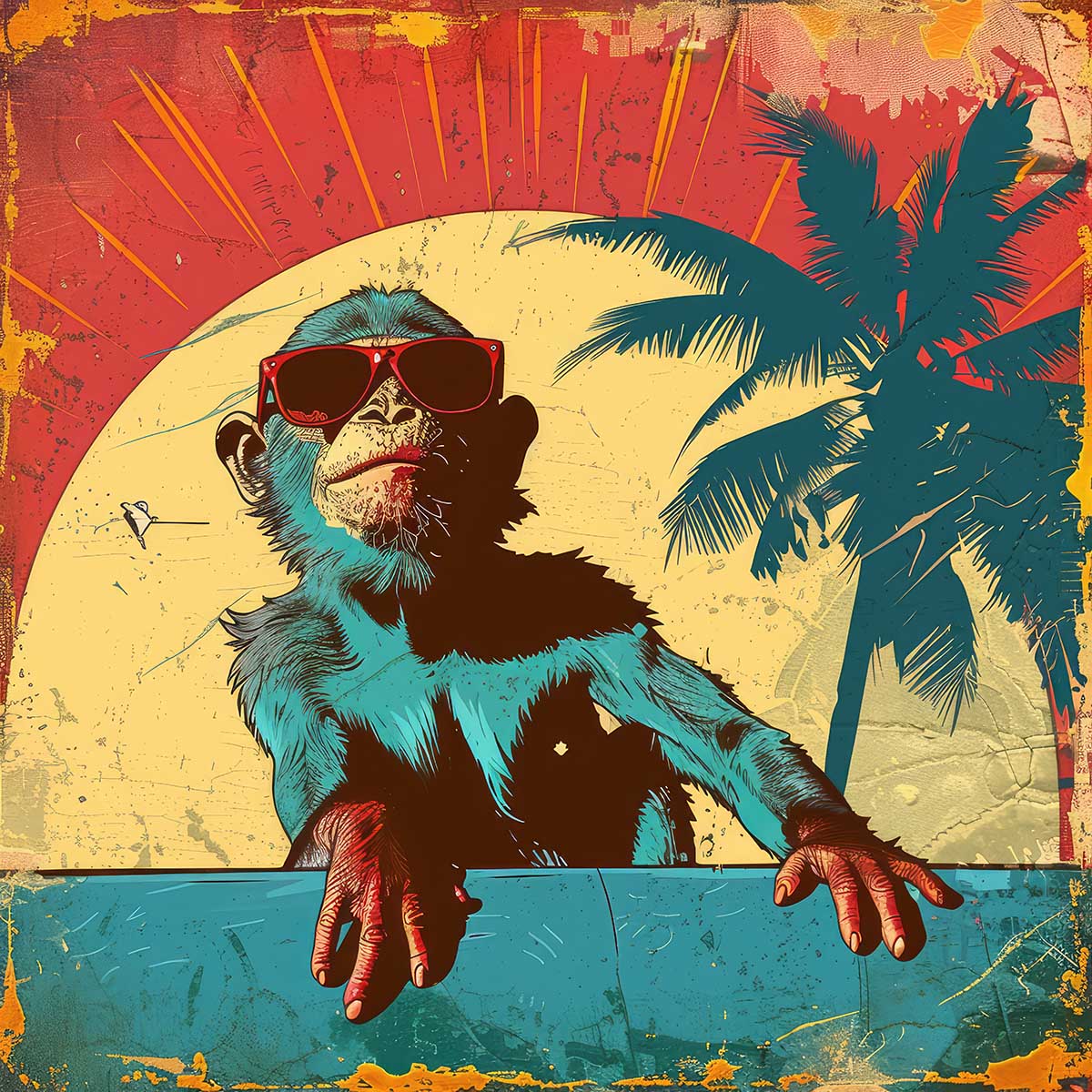 楽天市場】動物 サーフアニマル ポップ レトロ 野生 カラフル イラスト