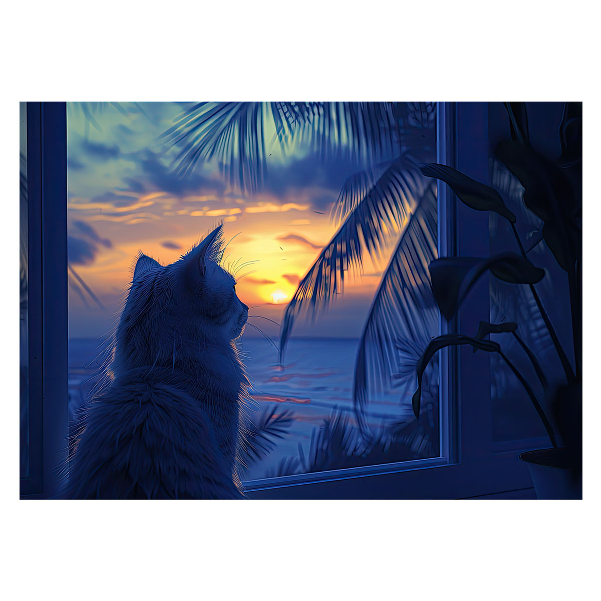 楽天市場】黄昏猫 ネコ キャット 動物 夕暮れ 海系 サーフ ポスター