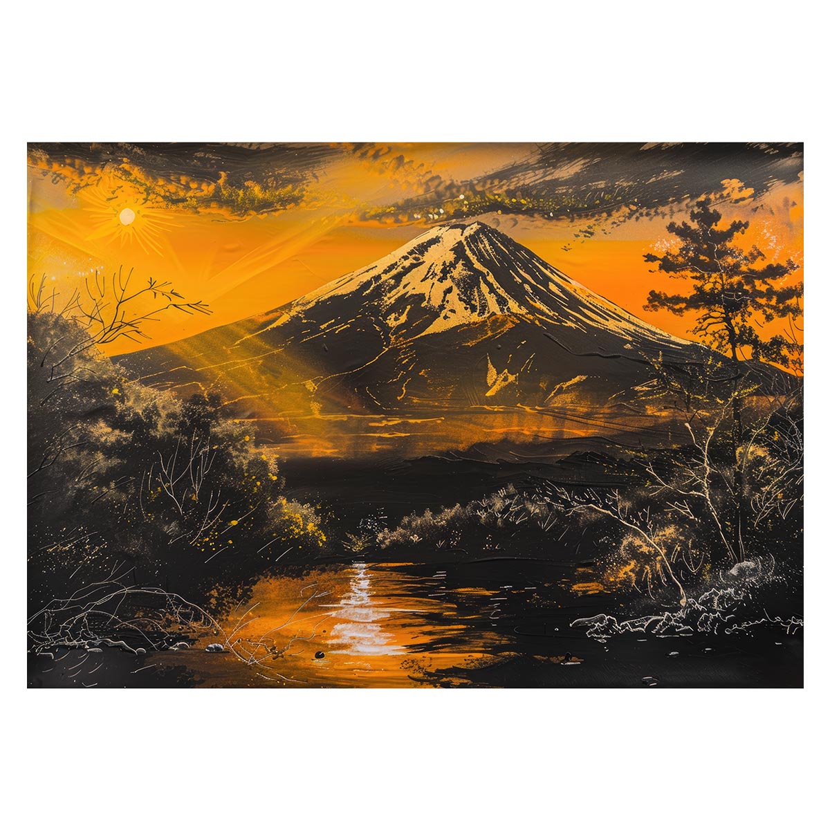 楽天市場】和風 金の富士 金運 ゴールド 山 富士山 ふじさん 横