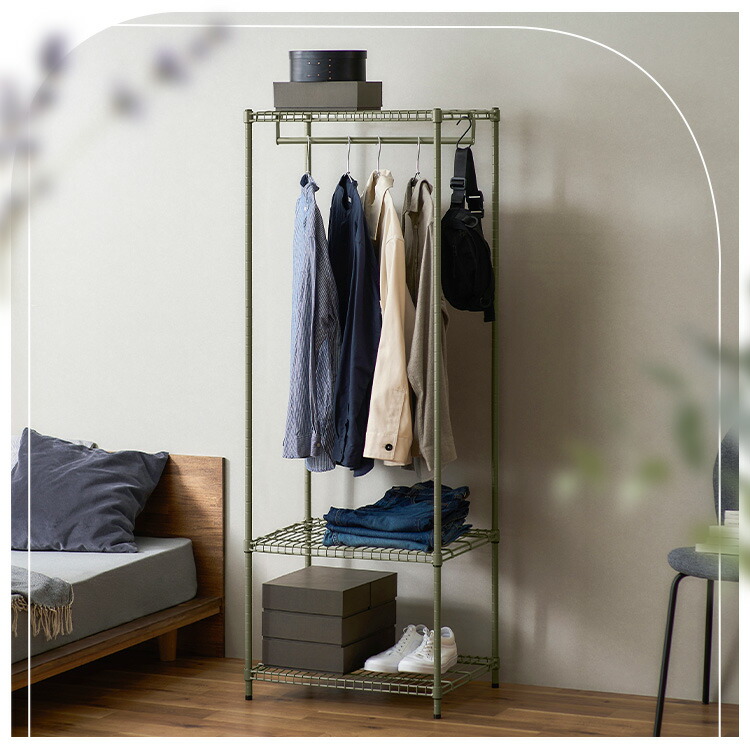 楽天市場】スチールラック 幅59 収納ラック 3段 収納棚 ハンガーラック