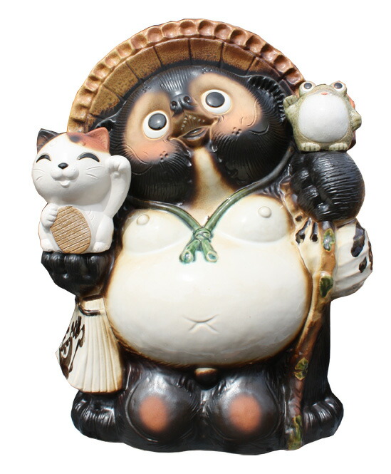 楽天市場】【10%OFF】招き猫 蛙 付狸 17号 信楽焼 たぬき 陶器 狸 置物