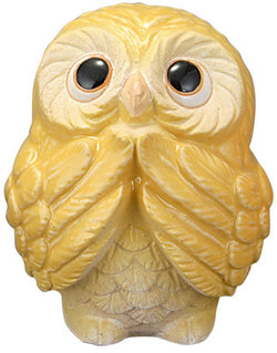 楽天市場】【10%OFF】風水お願いふくろう (黄)信楽焼 陶器 置物 梟