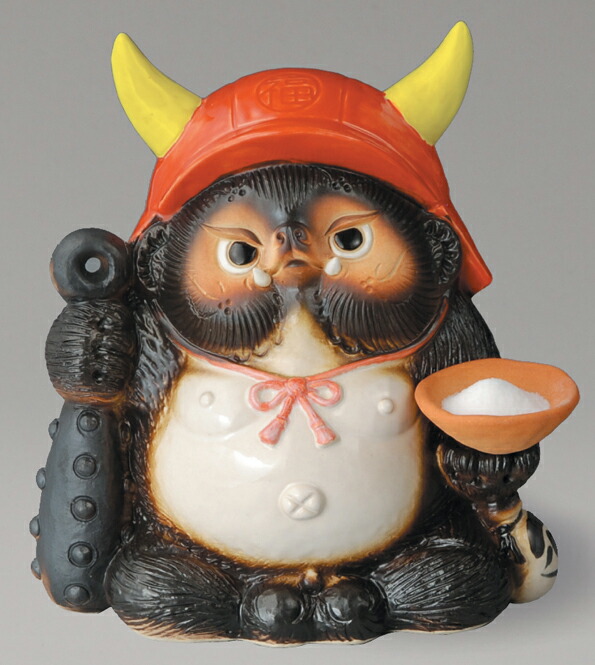 楽天市場】鬼門喜門狸 (赤) 福鬼喜門狸 信楽焼 たぬき 陶器 狸 置物