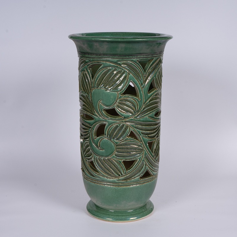 楽天市場】傘立て 陶器 信楽焼 織部唐草透かし傘立 ビンテージ 開店