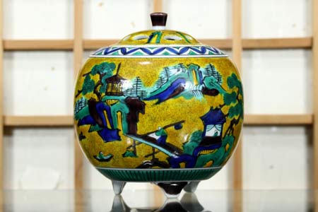 楽天市場】九谷焼 香炉 吉田屋山水 木台付3.8号 香器 仏具 陶器