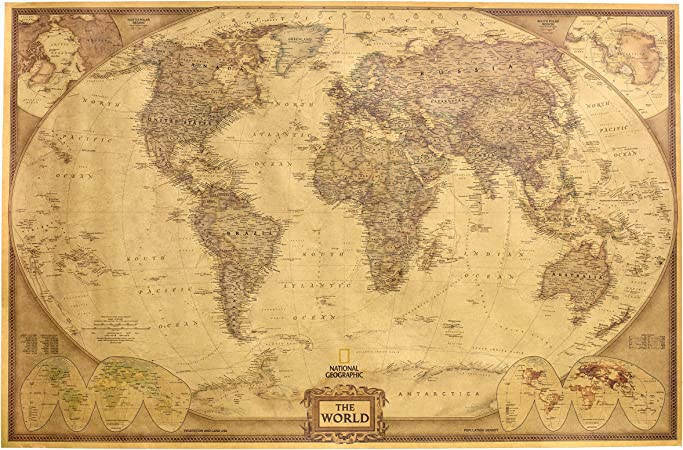 楽天市場】ポスター 世界地図/アンティーク アンティーク風!! オシャレ