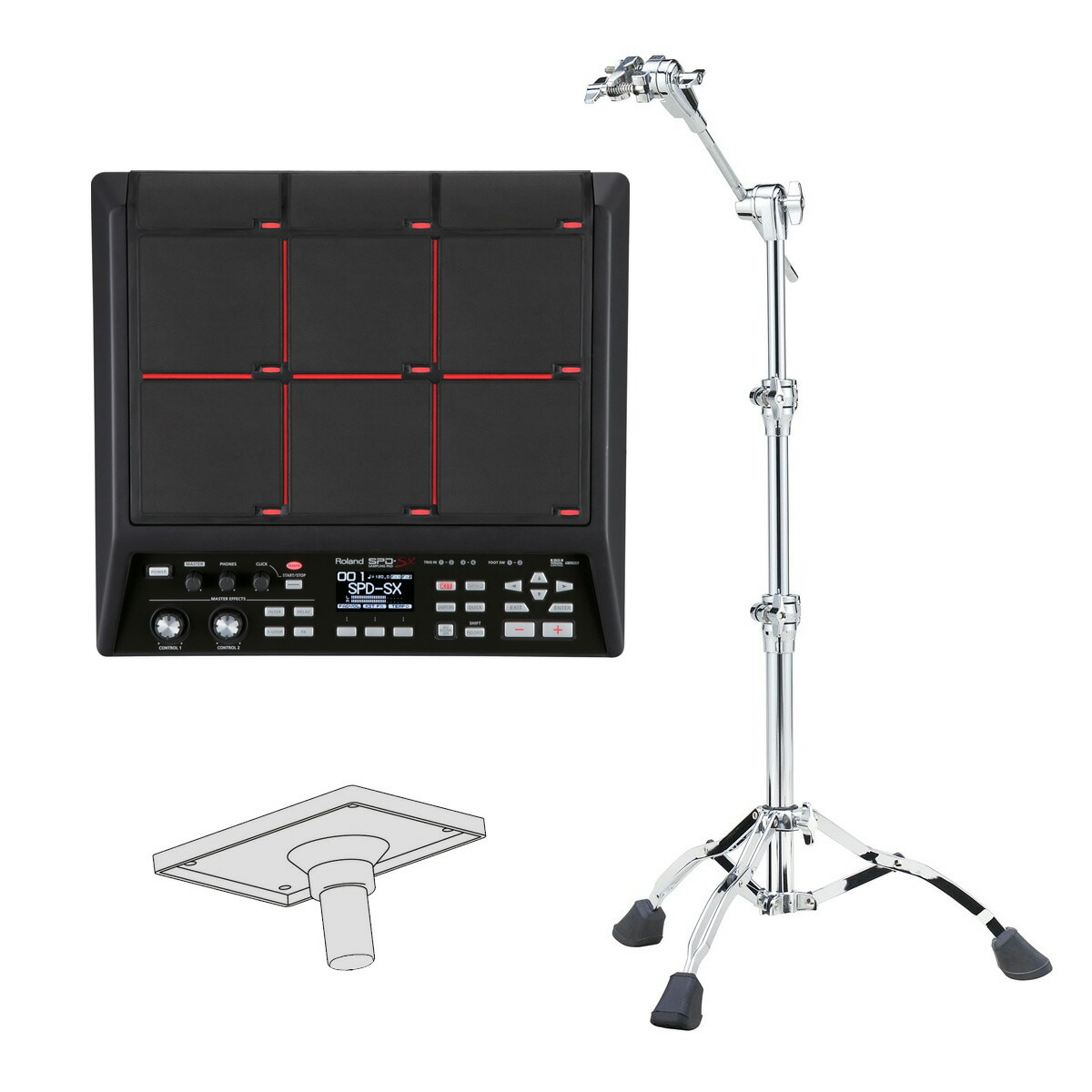 楽天市場】Roland / SPD-SX Sampling Pad TAMA製バッドスタンドHPS80W