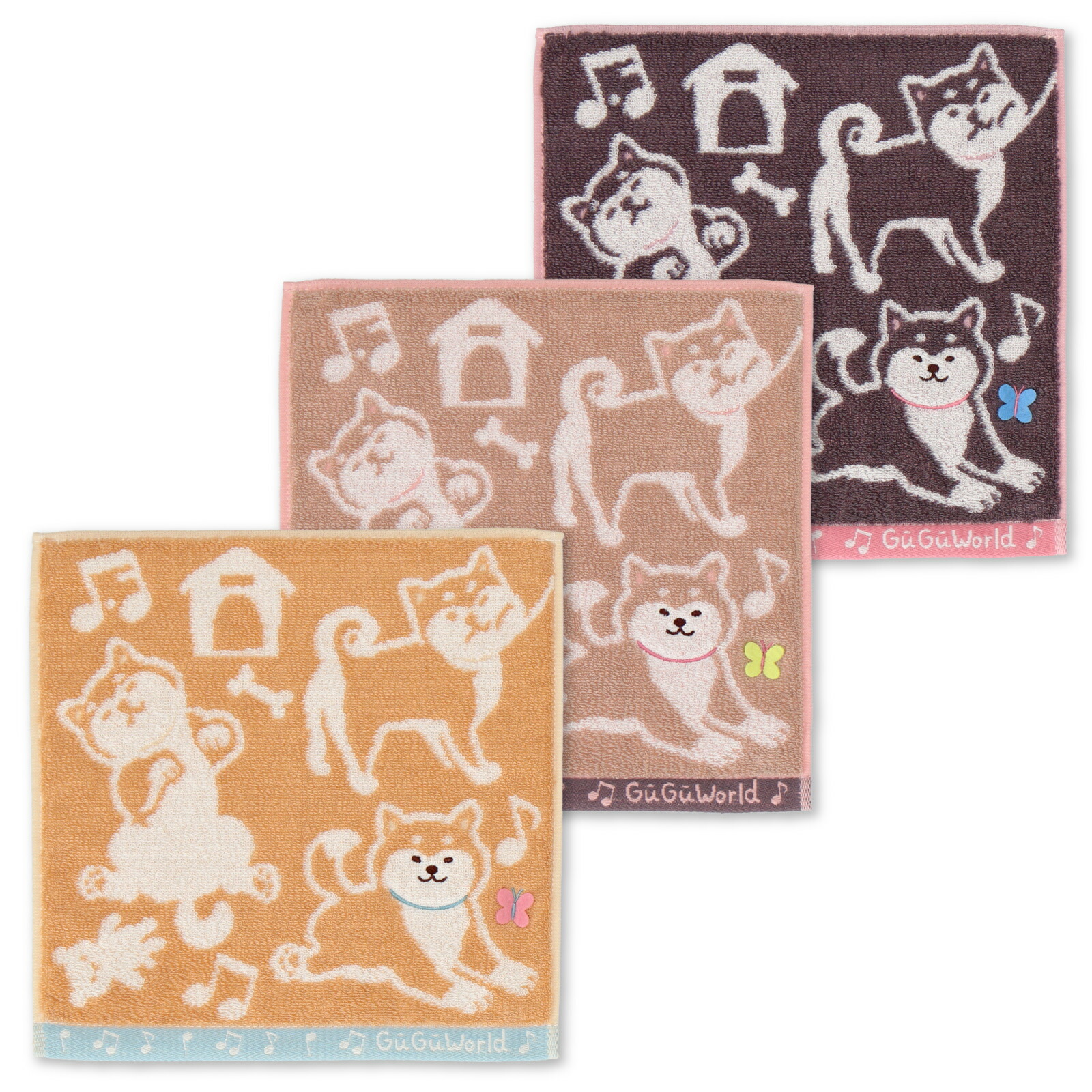 楽天市場】【グーグーワールド 】 タオルハンカチ 25cm×25cm 柴犬の