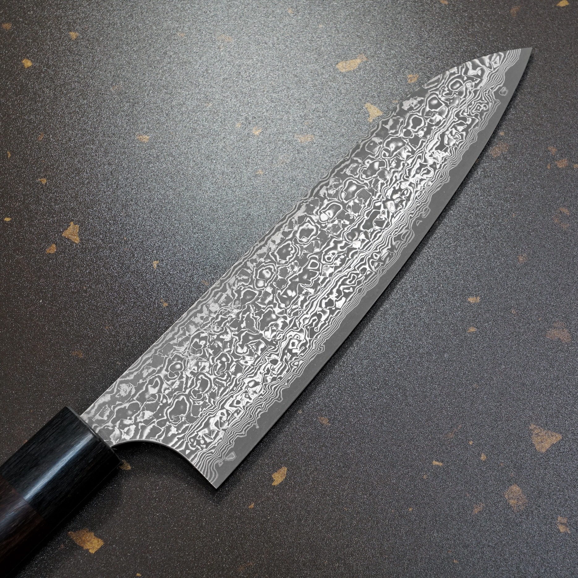 楽天市場】包丁 牛刀 180mm 6寸 越前打刃物 V金10号 黒染ダマスカス63