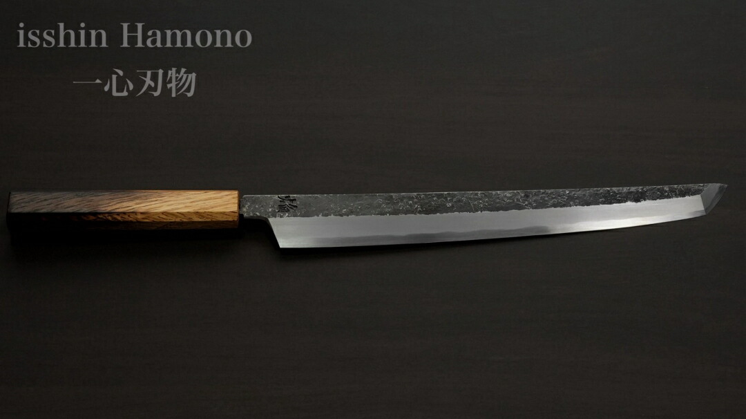 楽天市場】包丁 柳刃 先丸柳刃 300mm 青二鋼 焔 紅蓮 玄武 堺孝行 堺