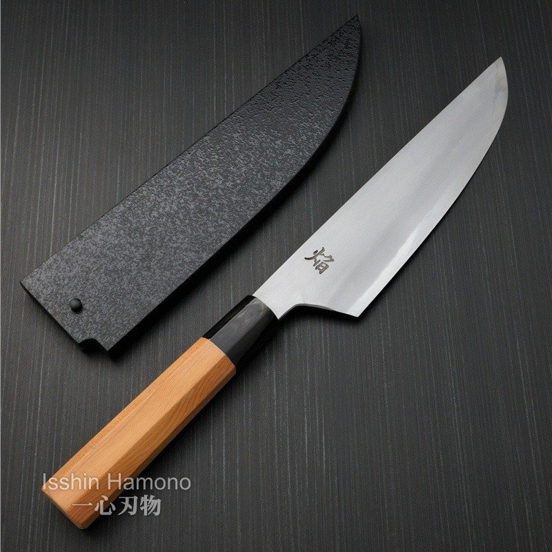 楽天市場】包丁 牛刀 210mm 孤月牛刀 青二鋼 焔 堺孝行 堺鍛冶師 土井