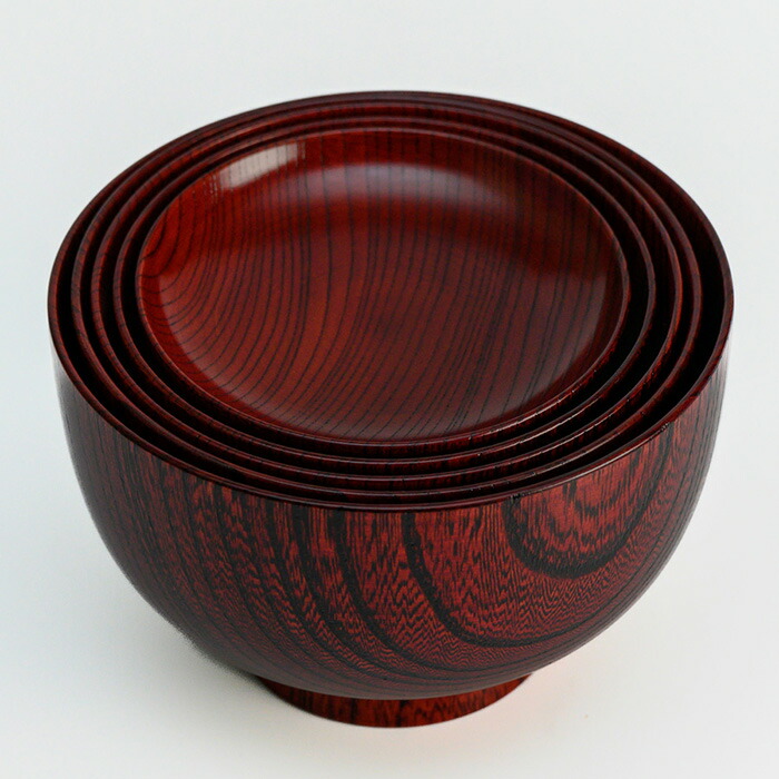 楽天市場】応量椀 5つ組 欅｜（日本製）木製漆塗りお椀セット (応量噐