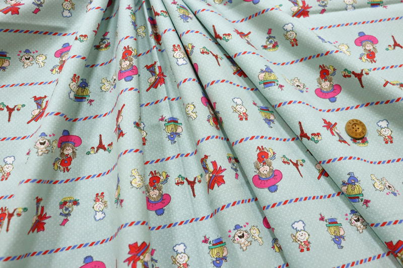 楽天市場】『水森亜土《パリボーダー》』コットン100％オックス