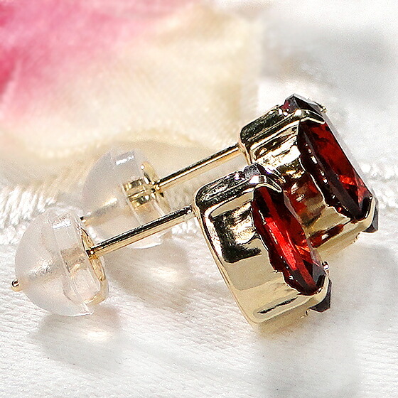 楽天市場】K18YG ガーネット ピアス【送料無料】代引手数料無料 品質