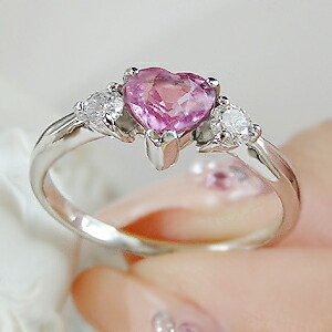 楽天市場】pt900 ピンクサファイヤ ダイヤモンド ハート リング 【送料