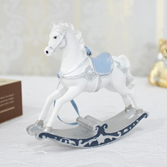 楽天市場】ウインターブルーロッキングホースオーナメント 11243