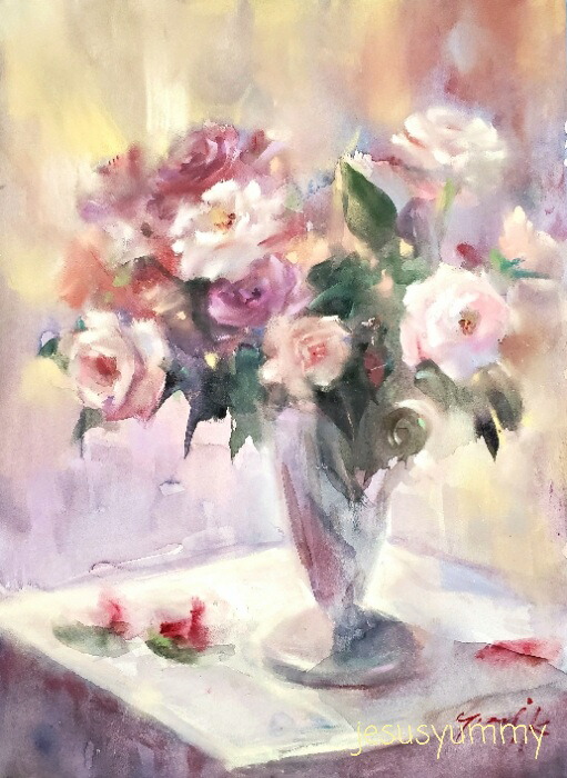 楽天市場】絵画 「Wishing your happiness」 水彩/パステル 原画 F4