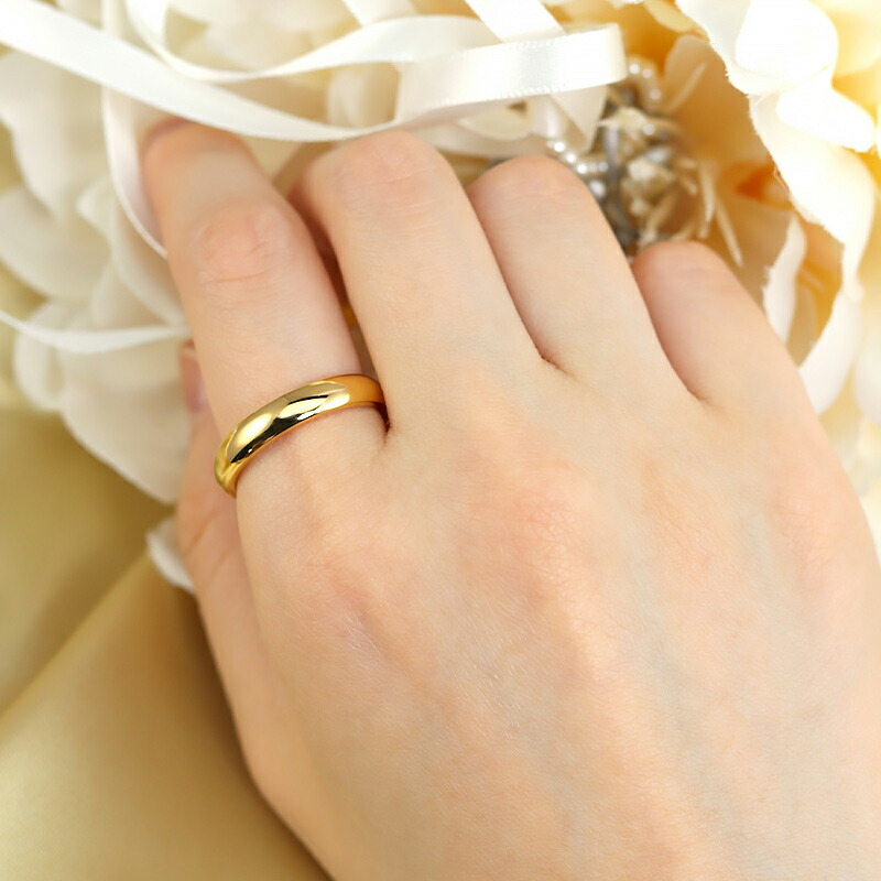 楽天市場】K24 純金 ゴールド リング 4mm 【14～21号】 指輪 24k 24金