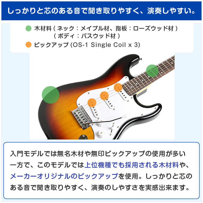 楽天市場】エレキギター 初心者 セット ストラトキャスター タイプ