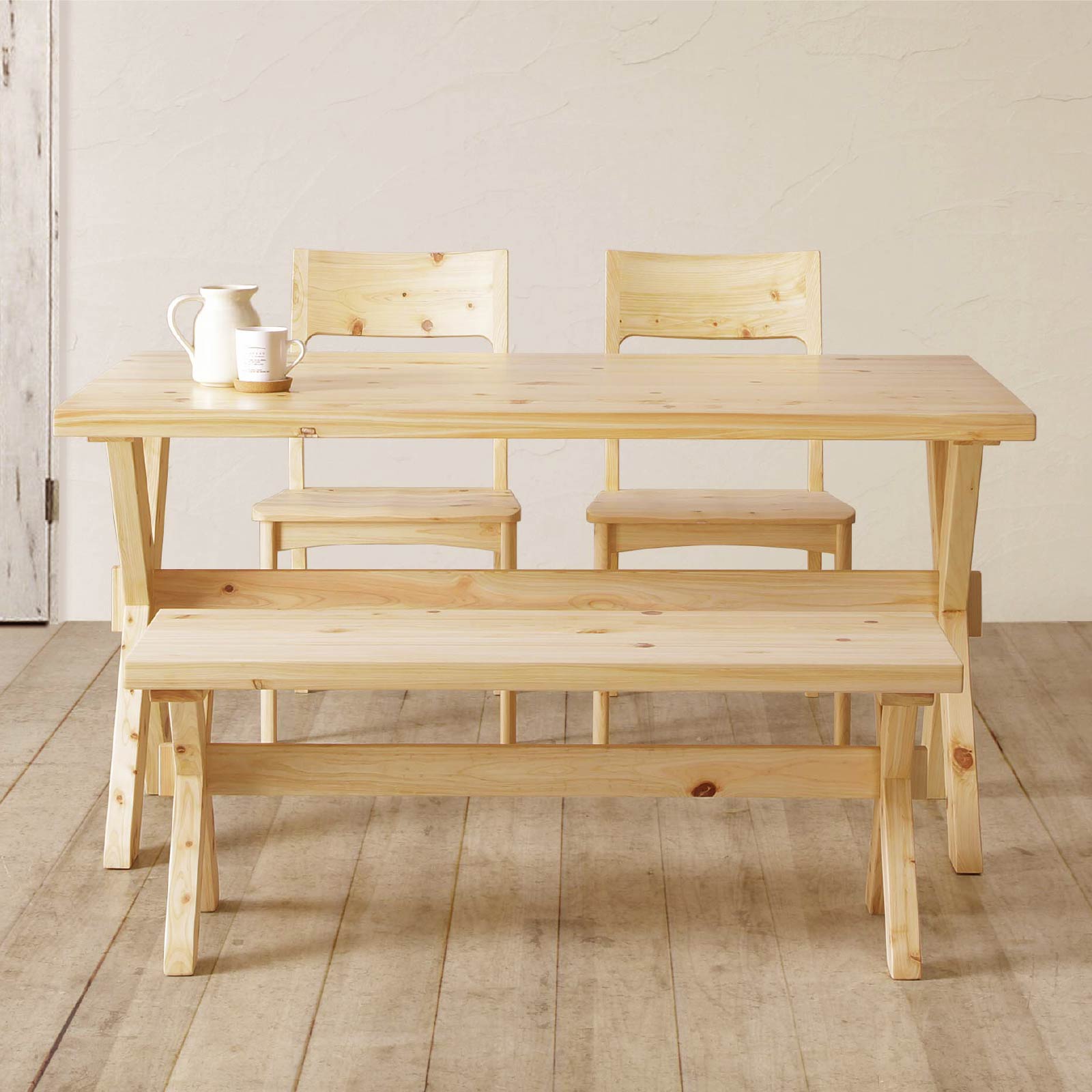 楽天市場】ダイニングベンチ 2人掛け 国産 ひのき 幅 110 cm 北欧