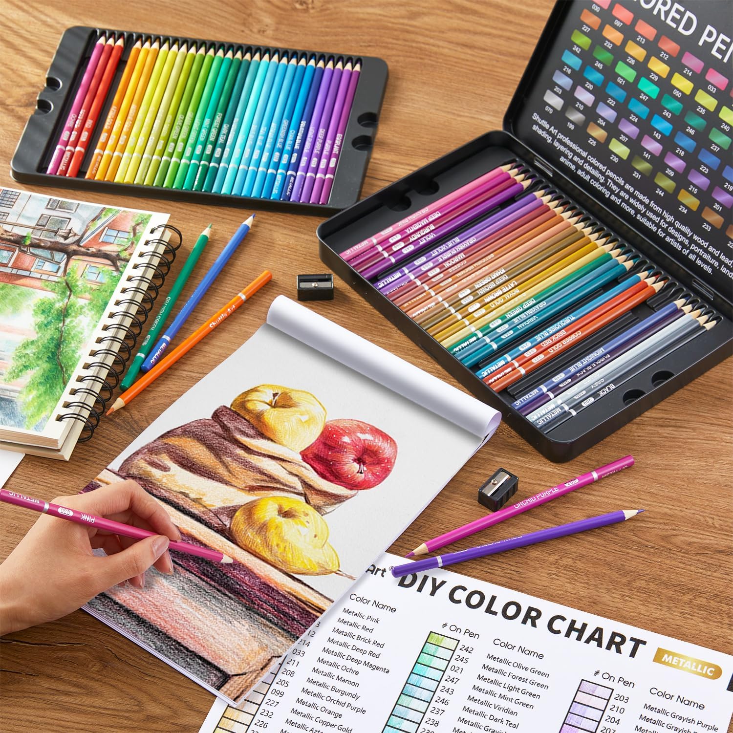 楽天市場】【新生活応援SALE☆10%OFF】色鉛筆 60色セット メタリック