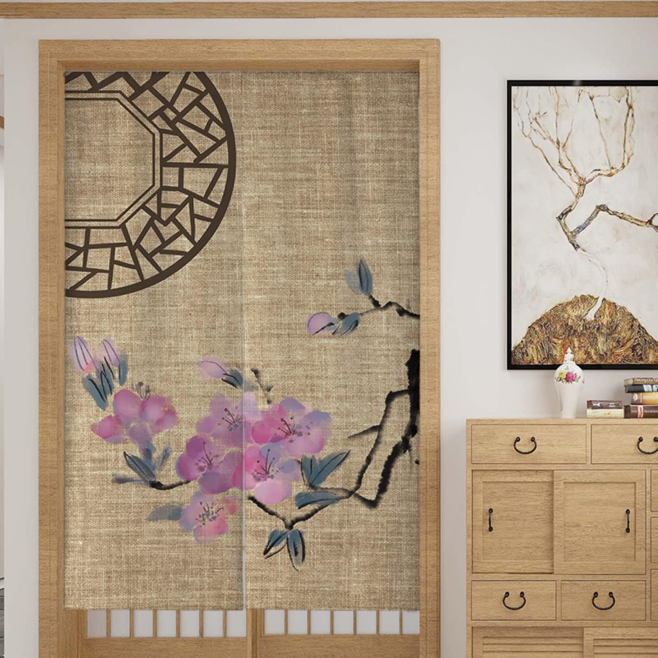 楽天市場】暖簾 のれん ノレン ドアカーテン 和風 ロング 混紡 和柄