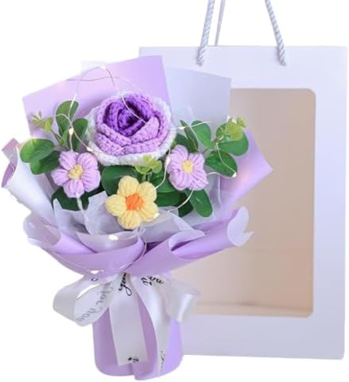 楽天市場】ニットフラワーブーケ ハンドメイド 枯れないお花束 かぎ針