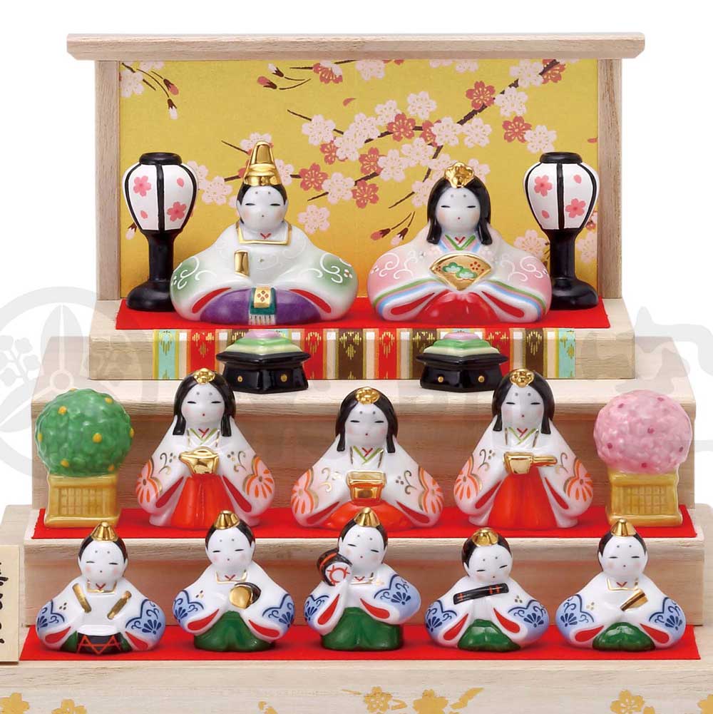 楽天市場】雛人形 コンパクト 陶器 小さい 可愛い ひな人形/ 染絵弥生