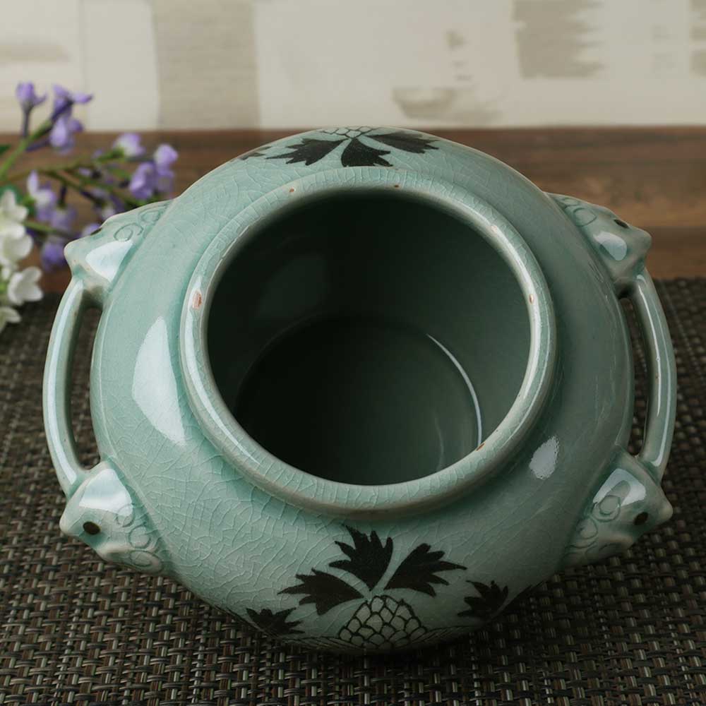 楽天市場】高麗青磁 韓国 直輸入/ 高麗青磁 手付壺 天上花 （大） /訳