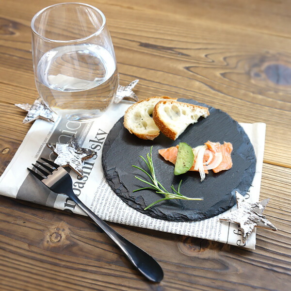 楽天市場】スレートプレート 14.3cm 丸 食器 黒い食器 和食器 洋食器