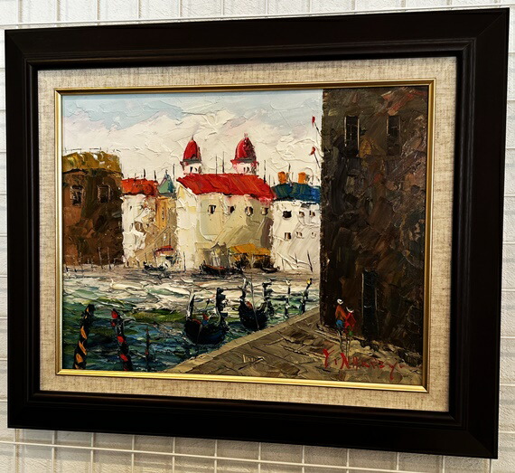楽天市場】「ベニス」中條裕一郎 F6サイズ油彩画（油絵）外国風景画