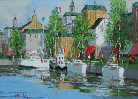 楽天市場】「マルセイユ」黒沢久 F4サイズ油彩画[油絵]・外国風景画