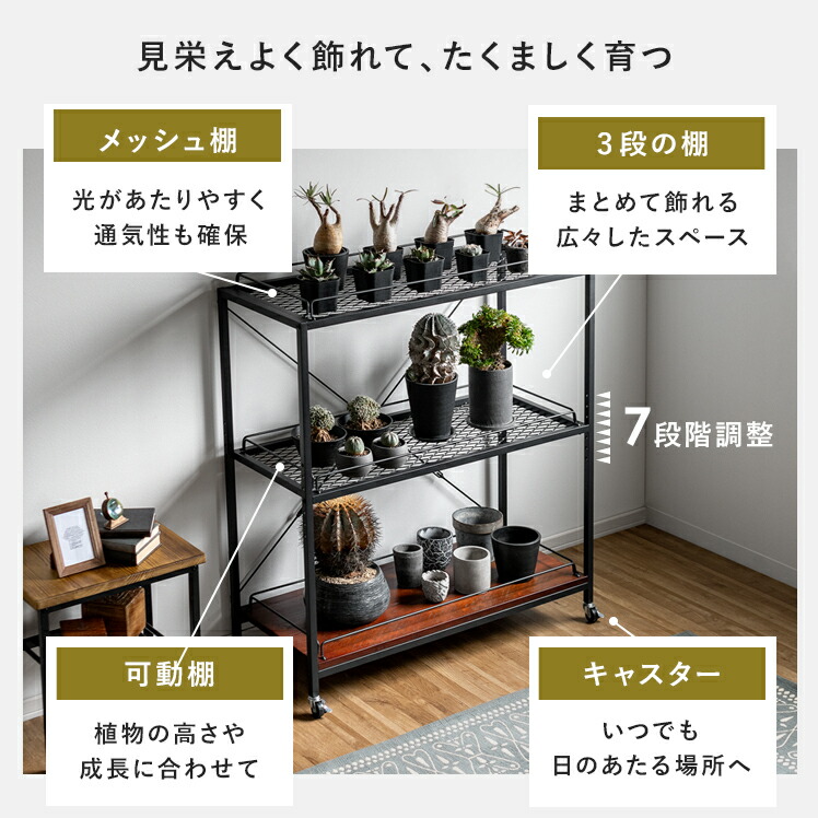 楽天市場】フラワースタンド おしゃれ 室内 ラック 植物 棚 シェルフ