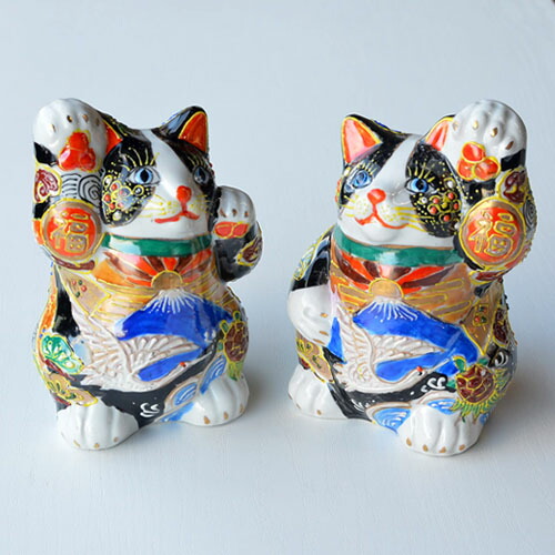 楽天市場】九谷焼 5号吉祥盛招き猫 富士山 鶴 亀 赤富士 右手 左手
