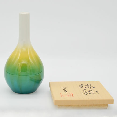 楽天市場】九谷焼 四代徳田八十吉 一輪生 花器 瑞穂 萌春 香春 御祝