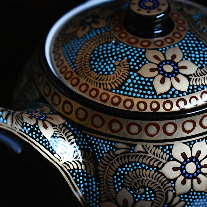 楽天市場】九谷焼 蓋付き 湯呑み 5客・急須 セット 青粒金唐草（ 来客