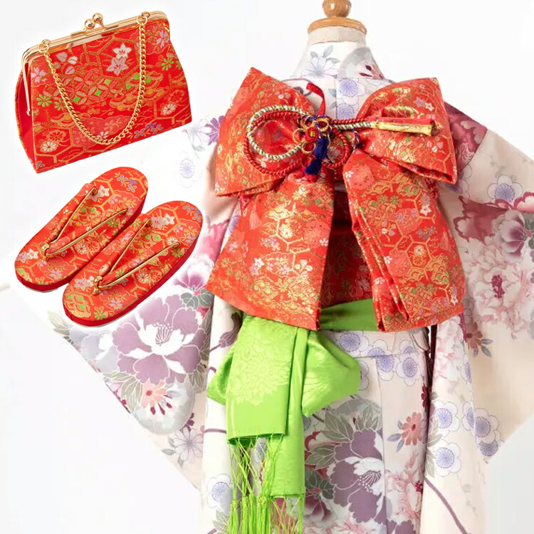 楽天市場】七五三 着物 7歳 四つ身セット(結び帯セット) 女の子 16点