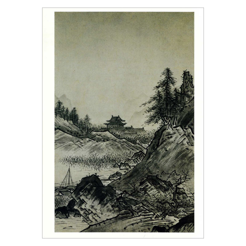 楽天市場】絵はがき〈国宝 秋冬山水図(秋景)〉雪舟筆 T-024 : 京都便利