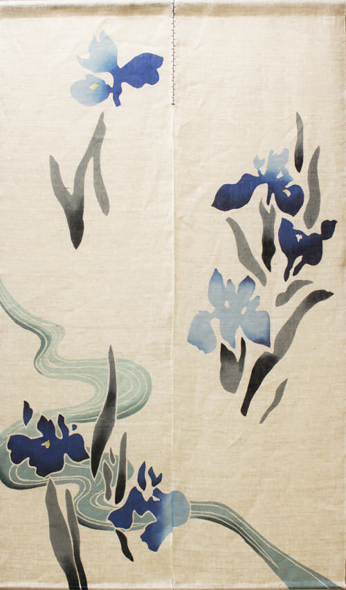 万葉舎 絞り染めのれん ひょうたんなまず 麻100% 新品未使用 【公式通販】