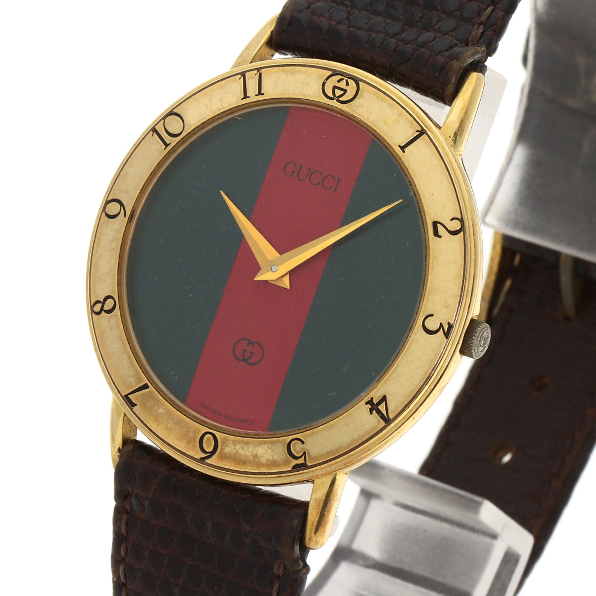 楽天市場】グッチ 3000M シェリーライン 腕時計 GP/リザード メンズ