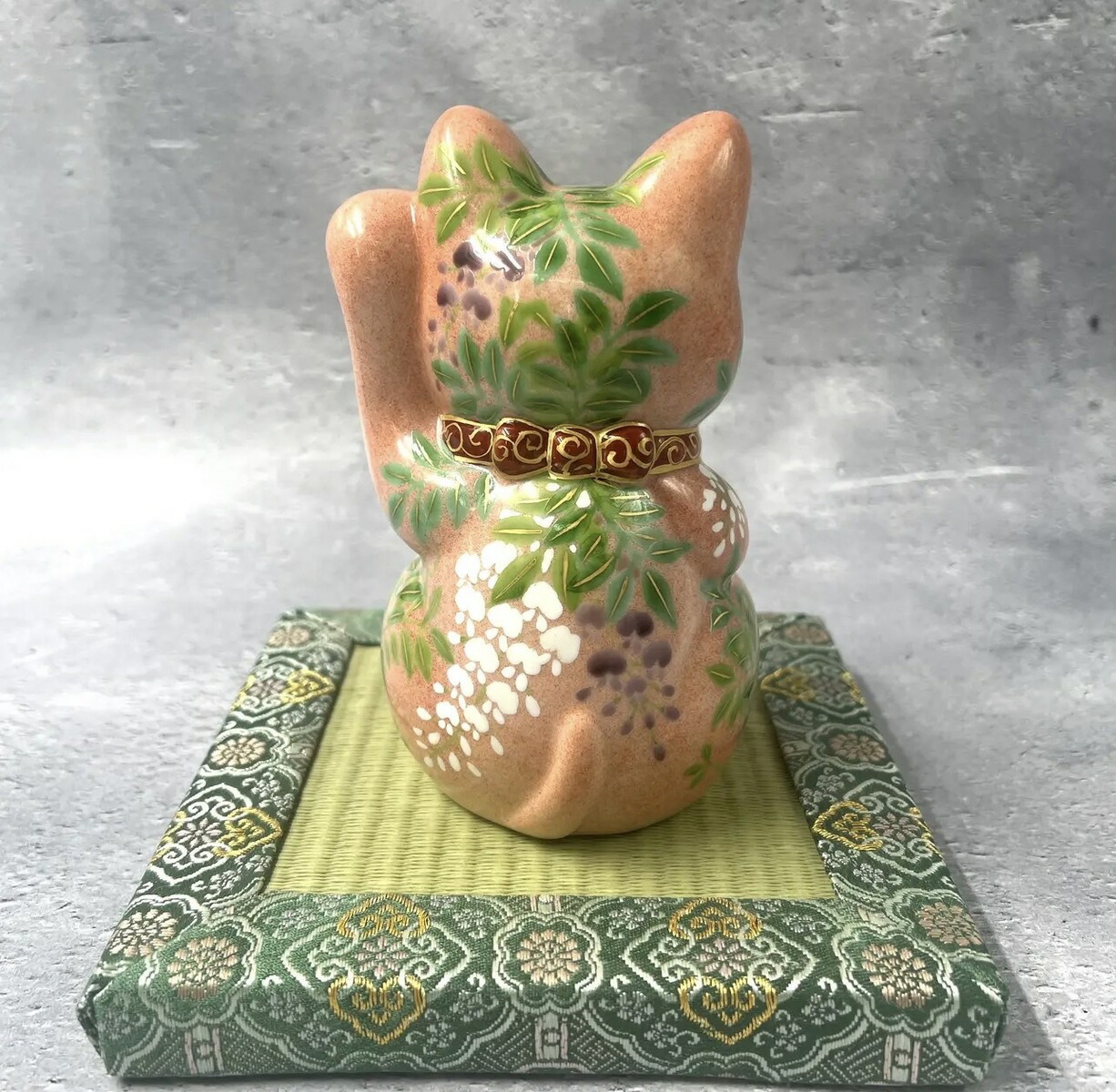 楽天市場】京焼 清水焼 陶あん -招き猫-ピンク地 藤 左手 千万両 : 京