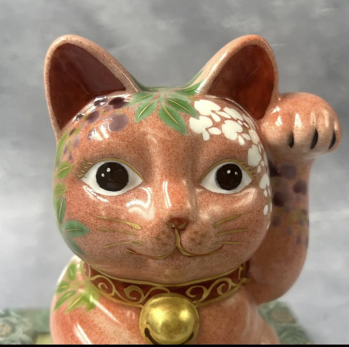 楽天市場】京焼 清水焼 陶あん -招き猫-ピンク地 藤 左手 千万両 : 京