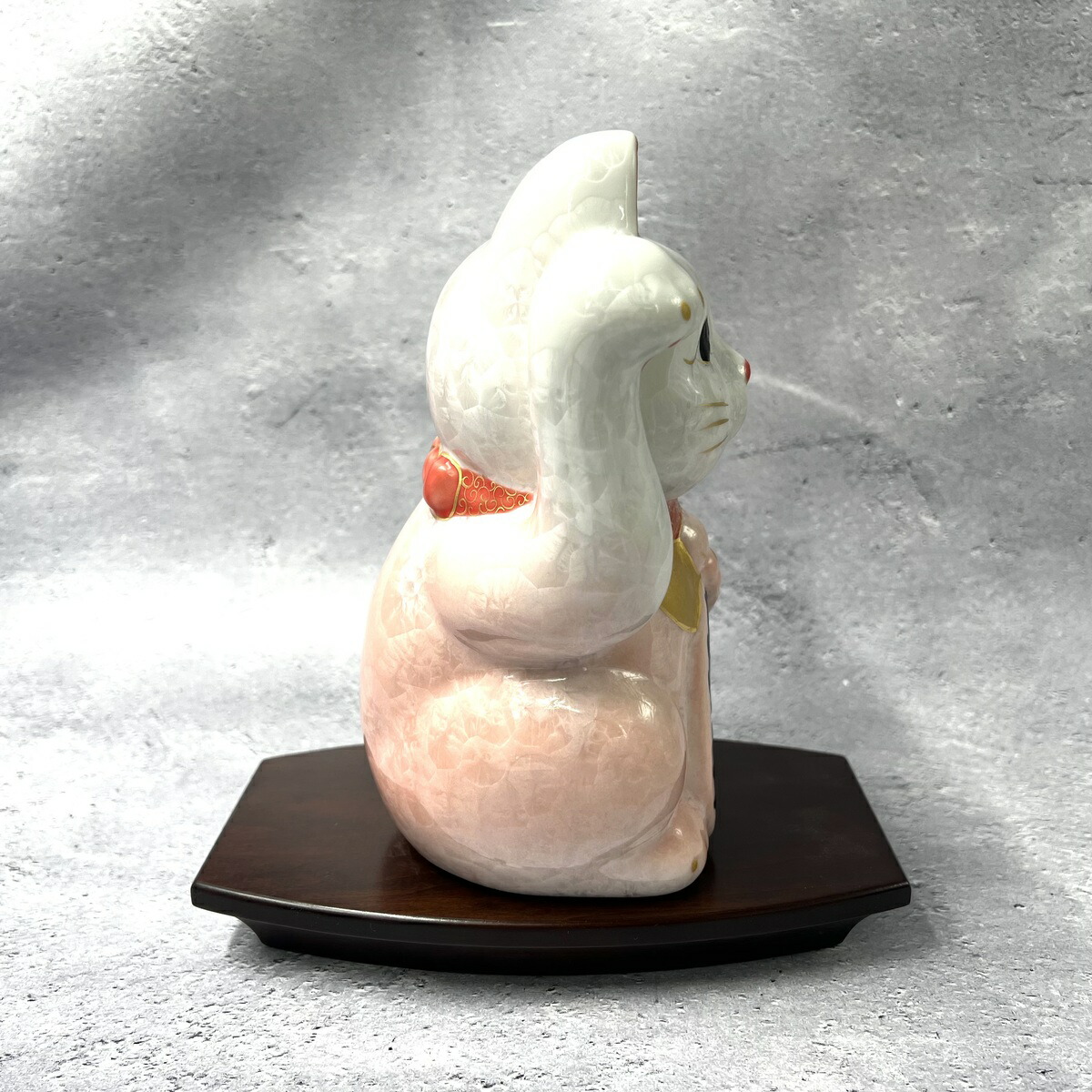 楽天市場】京焼 清水焼 陶あん 花結晶 招き猫(大サイズ） 桃白 招福