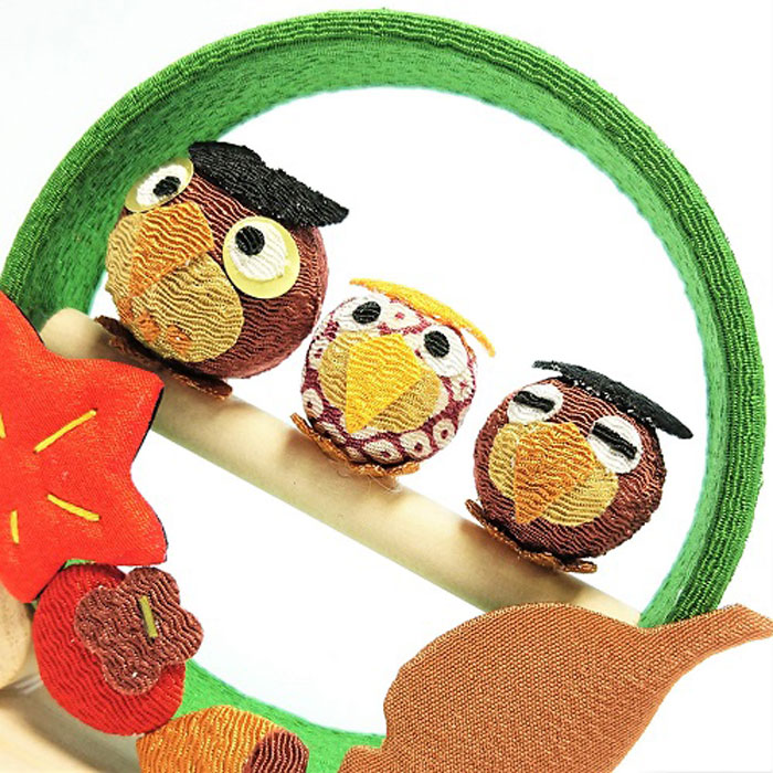 楽天市場】季節の輪飾り ふくろう / 秋 人形 飾り ミニ 置き物