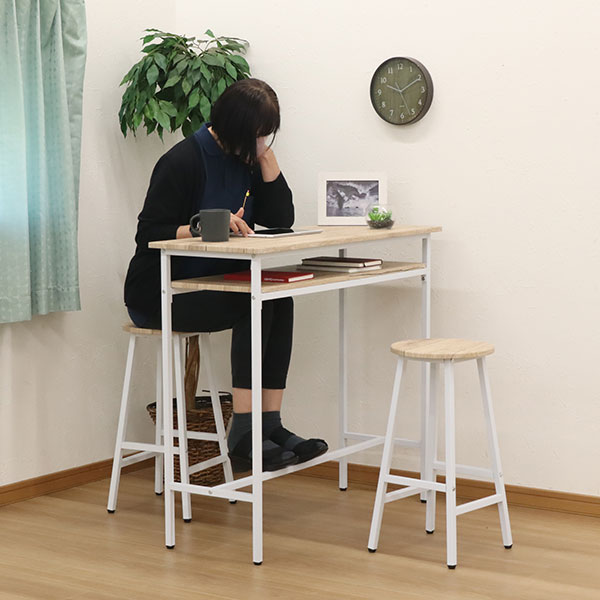 楽天市場】カウンターテーブル 3点セット スツール 2脚 90高 100幅